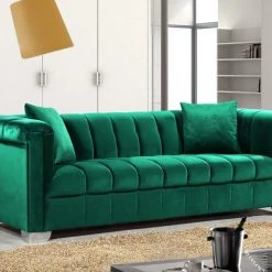 Meridian Furniture Living Room Kayla Velvet Sofa