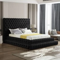 Meridian Furniture Bedroom Revel Velvet Bed