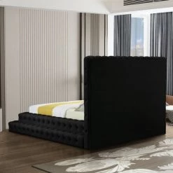 Meridian Furniture Bedroom Revel Velvet Bed