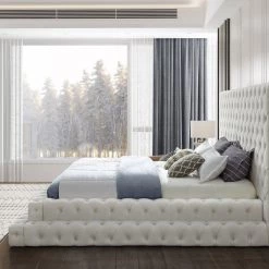 Meridian Furniture Bedroom Revel Velvet Bed