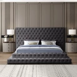 Meridian Furniture Bedroom Revel Velvet Bed