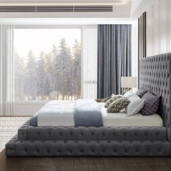 Meridian Furniture Bedroom Revel Velvet Bed