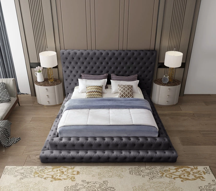 Meridian Furniture Bedroom Revel Velvet Bed