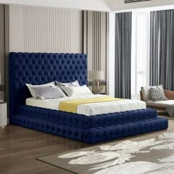 Meridian Furniture Bedroom Revel Velvet Bed