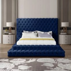 Meridian Furniture Bedroom Revel Velvet Bed