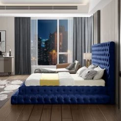 Meridian Furniture Bedroom Revel Velvet Bed