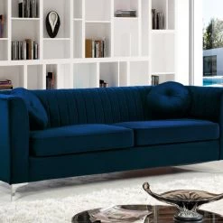 Meridian Furniture Isabelle Velvet Sofa Living Room