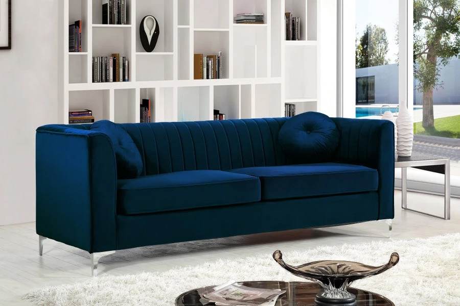 Meridian Furniture Isabelle Velvet Sofa Living Room
