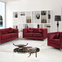 Meridian Furniture Isabelle Velvet Sofa Living Room