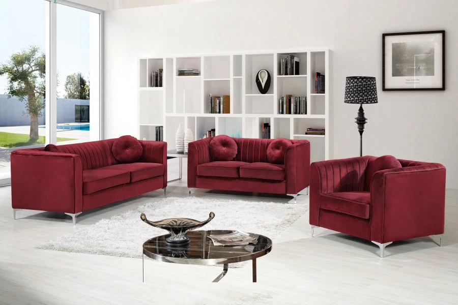 Meridian Furniture Isabelle Velvet Sofa Living Room
