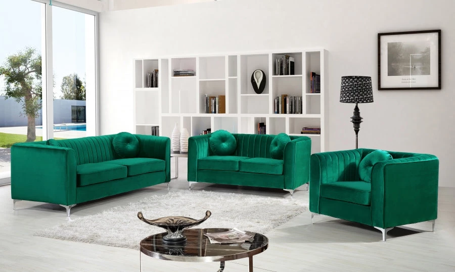 Meridian Furniture Isabelle Velvet Sofa Living Room
