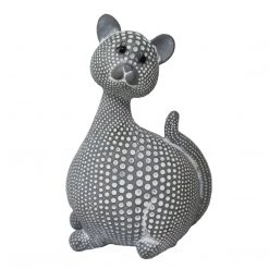 Sagebrook Home Decor Gray Spotted Cat 8.25"