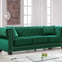 Meridian Furniture Living Room Bowery Velvet Sofa