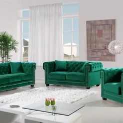 Meridian Furniture Living Room Bowery Velvet Sofa