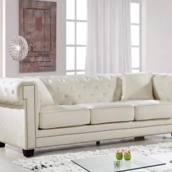 Meridian Furniture Living Room Bowery Velvet Sofa