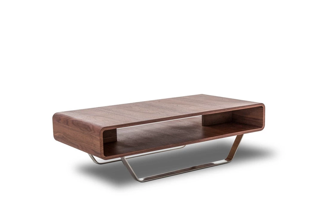 VIG Living Room Modrest Avis - Modern Walnut Matte Coffee Table By Hollywood Glam