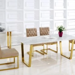 Meridian Furniture Cameron Gold Dining Table