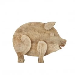 Sagebrook Mango Wood 18" Pig, Brown