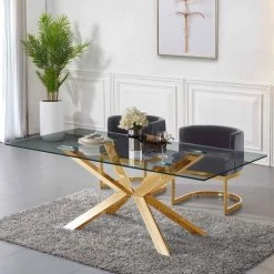 Meridian Furniture Dining Room Capri Gold Dining Table