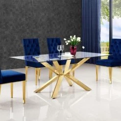 Meridian Furniture Dining Room Capri Velvet Dining Chair Set Of 2