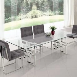 Meridian Furniture Dining Room Alexis Chrome Dining Table