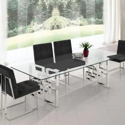 Meridian Furniture Dining Room Alexis Chrome Dining Table