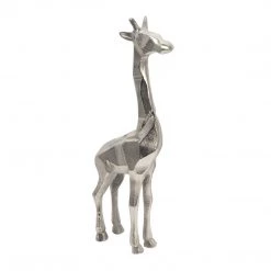 Sagebrook Aluminum Standing Giraffe, 15"Silver Home Decor
