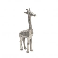 Sagebrook Aluminum Standing Giraffe, 12"Silver Home Decor