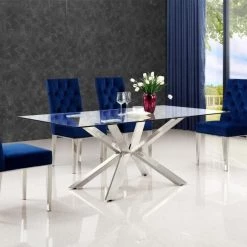 Meridian Furniture Juno Velvet Dining Chair - Set Of 2 Dining Room