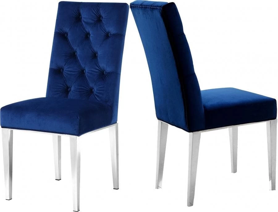 Meridian Furniture Juno Velvet Dining Chair - Set Of 2 Dining Room