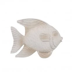 Sagebrook Home Decor Resin 10" Fish Figurine, Whitewash