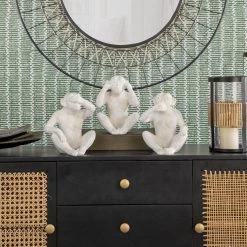 Sagebrook Home Decor S/3 Resin 10" Monkey See No/Say No/Hear No Figurin