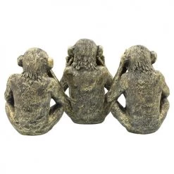 Sagebrook Home Decor S/3 Resin Hear No,See No Speakno Monkeys,Gold