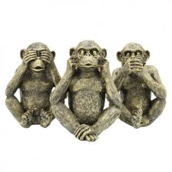 Sagebrook Home Decor S/3 Resin Hear No,See No Speakno Monkeys,Gold