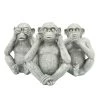 Sagebrook S/3 Polyresin Hear No, See Nospeak No Monkeys, Sil