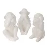 Sagebrook S/3 Ceramic 12" Monkeys, White Home Decor