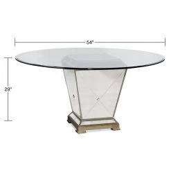 Best Master Furniture Borghese Mirrored Round Dining Table
