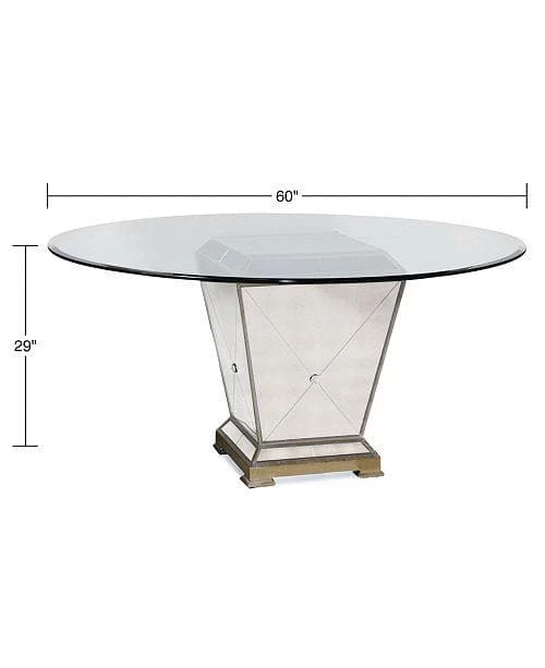 Best Master Furniture Borghese Mirrored Round Dining Table