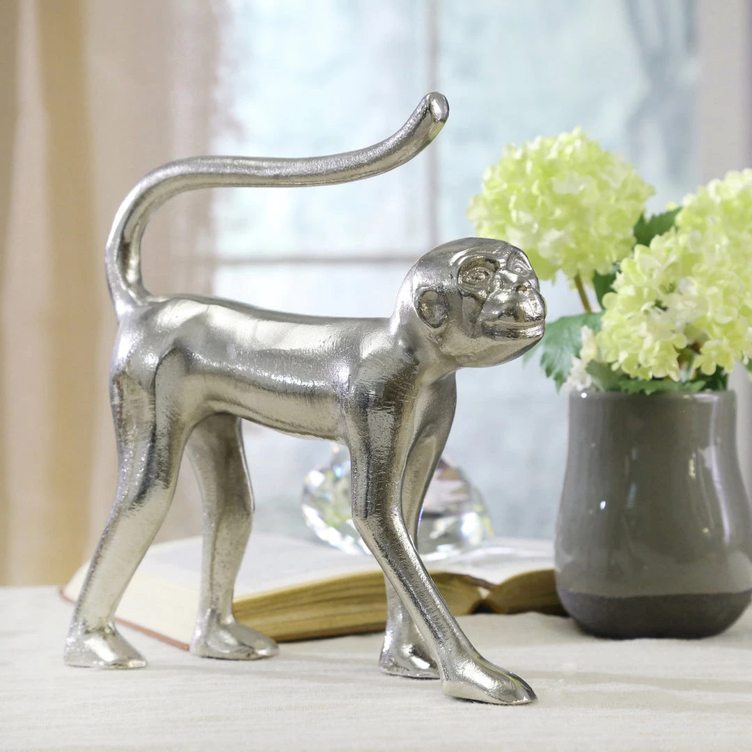 Sagebrook Home Decor Aluminum Walking Monkey, 10"