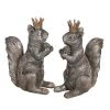 Sagebrook Home Decor S/2 Resin 8" Squirrels W/Crowns, Silver