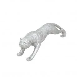 Sagebrook Home Decor Resin Leopard Tabletop Decor, Silver