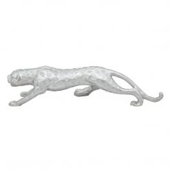 Sagebrook Home Decor Resin Leopard Tabletop Decor, Silver
