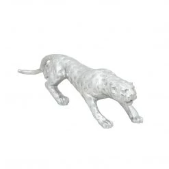 Sagebrook Home Decor Resin Leopard Tabletop Decor, Silver