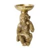Sagebrook Resin 9" Monkey Candle Holder, Gold Home Decor