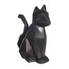 Sagebrook Home Decor Ceramic 10" Modern Cat Figurine, Black