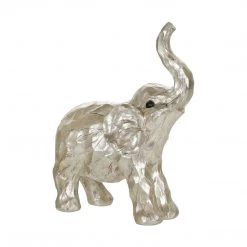Sagebrook 11" Elephant Figurine , Silver Home Decor