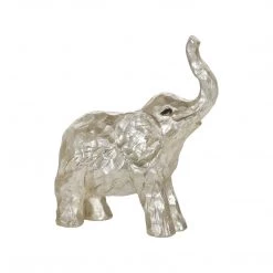 Sagebrook 8" Elephant Figurine , Silver Home Decor