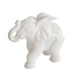 Sagebrook Home Decor Ceramic 7" Elephant Angel Figurine, White