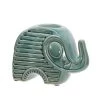 Sagebrook Home Decor Ceramic 6" Elephant Tea Light Candle Holder, Green