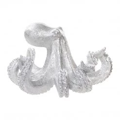 Sagebrook Polyresin 10" Octopus Figurine, Silver